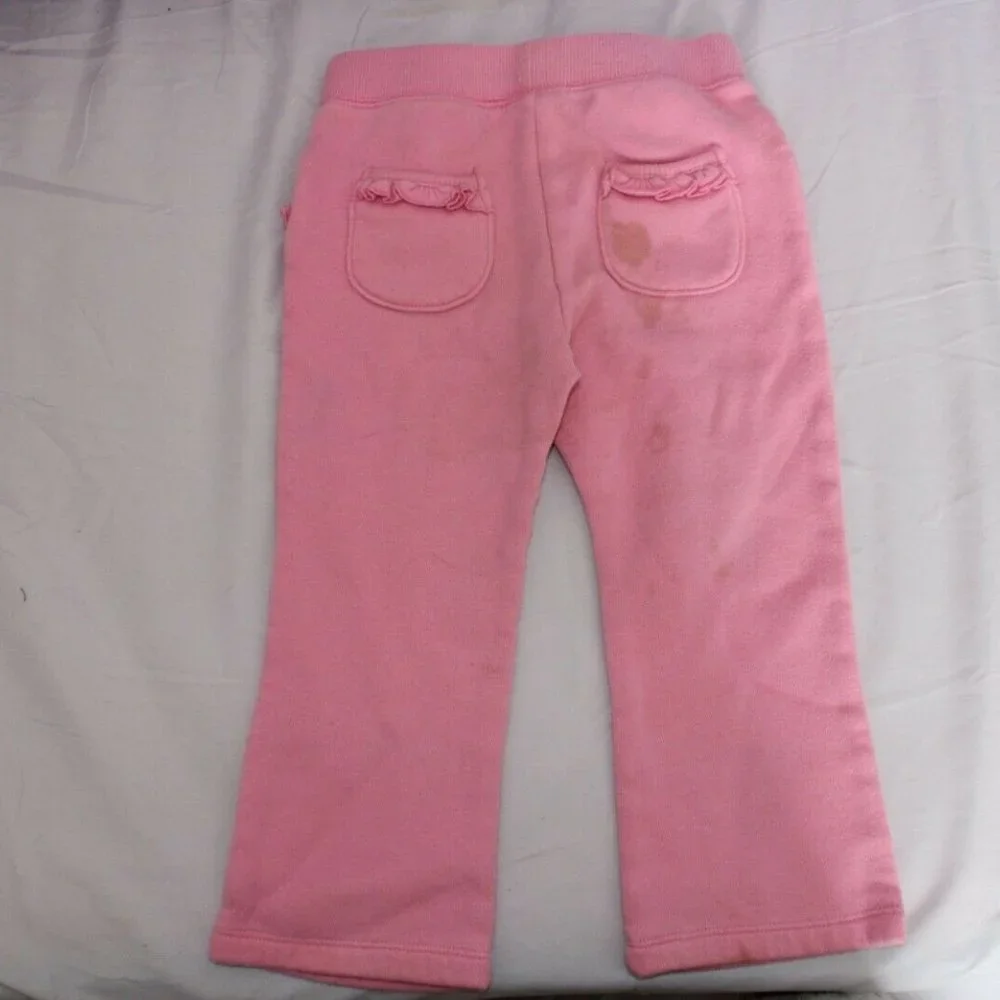 Girls Sweatpants 2T Pink Black Kids Pants Carter's Toughskins Pajama Bottoms